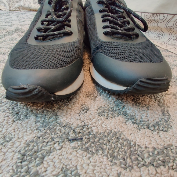 H&M Men's Black & Gray Lace Up Breathable Leather Toe Athletic Gym Shoes 10.5 - Picture 5 of 11